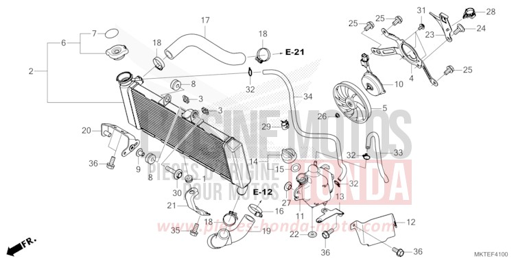 RADIATOR for X-ADV 750 MAT DEEP MUD GRAY (NHD05) from 2025